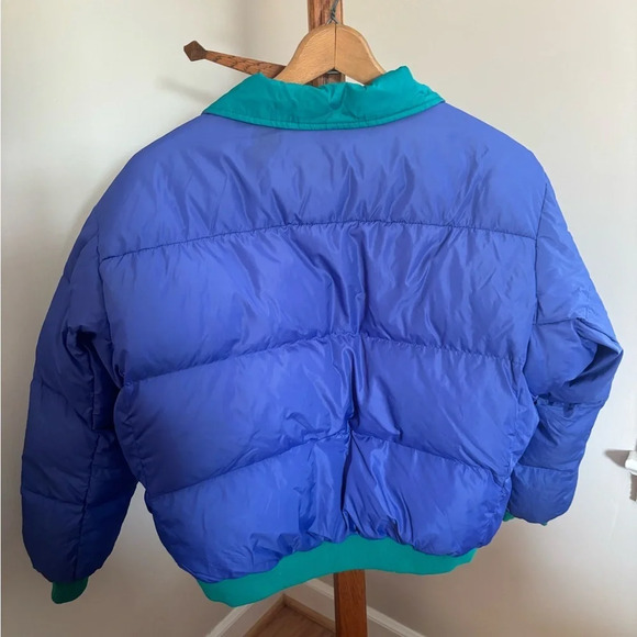 Vintage Columbia women’s XL teal & purple reversible duck down puffer jacket - Picture 6 of 7